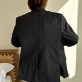 Grey pinstriped button back blazer