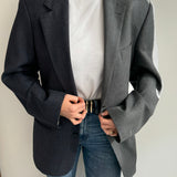 Blue and grey contrasted blazer