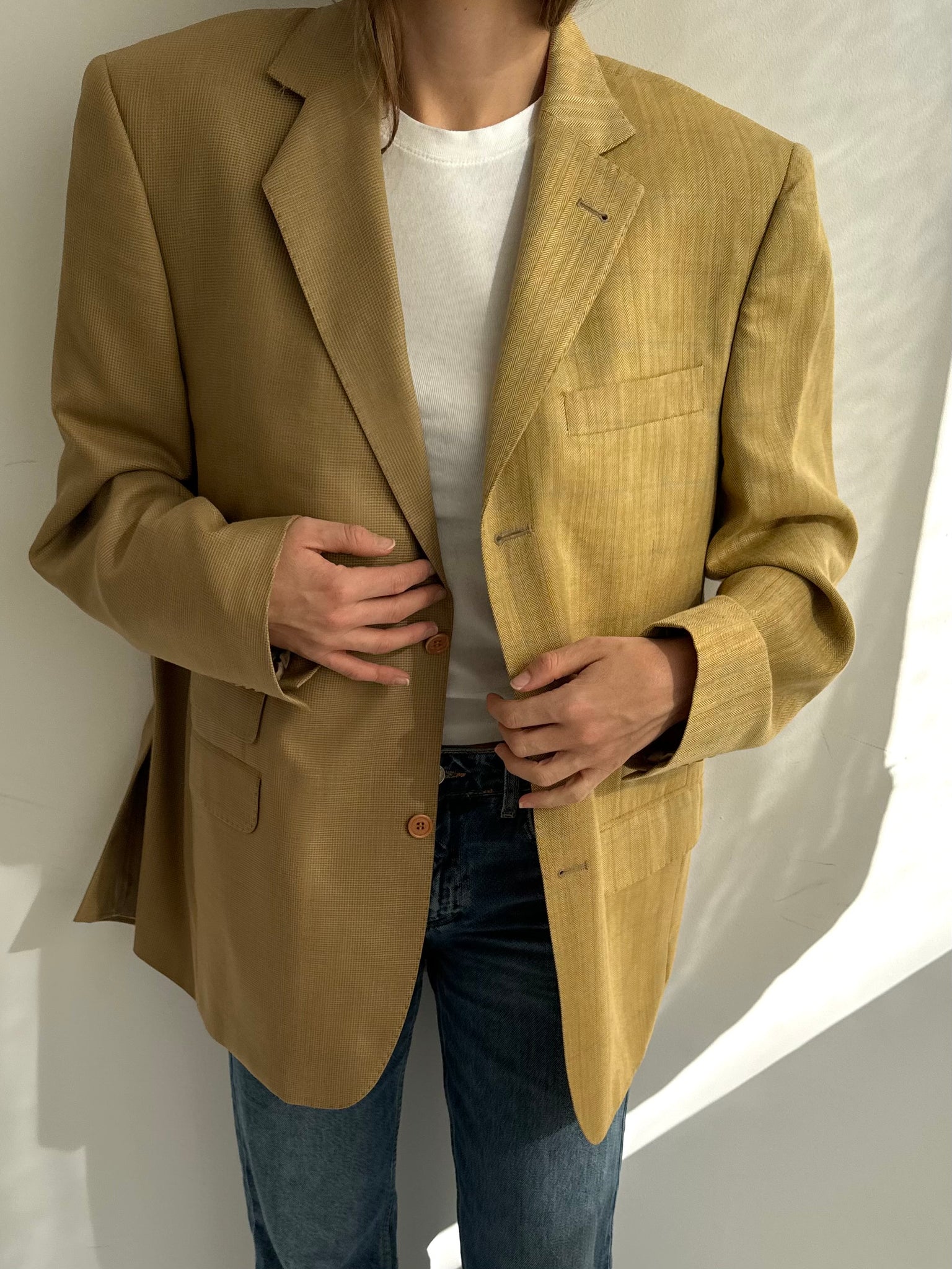 Two toned blazer in yellow tones