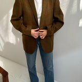 Heavy wool brown and green blazer