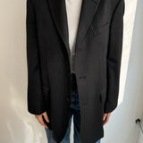 Button back blazer in dark grey