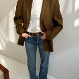 Heavy wool brown and green blazer