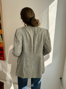 Beautiful grey herringbone blazer with stunning back details