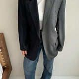 Blue and grey contrasted blazer