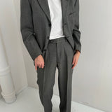 Grey subtle pinstriped suit