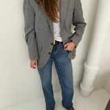 Blue and grey structured contrasted blazer