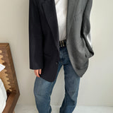 Blue and grey contrasted blazer