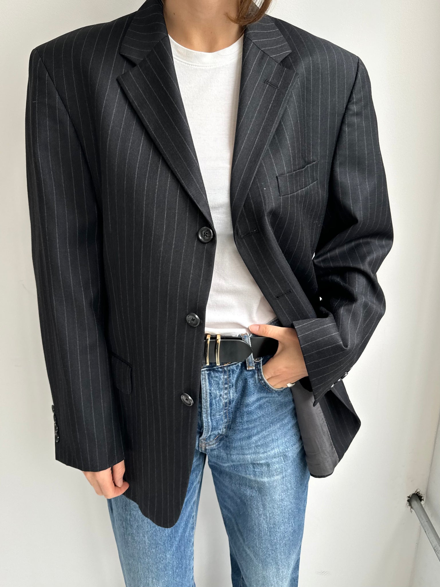 Stunning grey pinstriped blazer