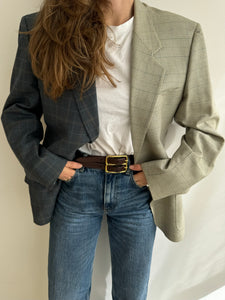 Blue pale and dark contrasted blazer