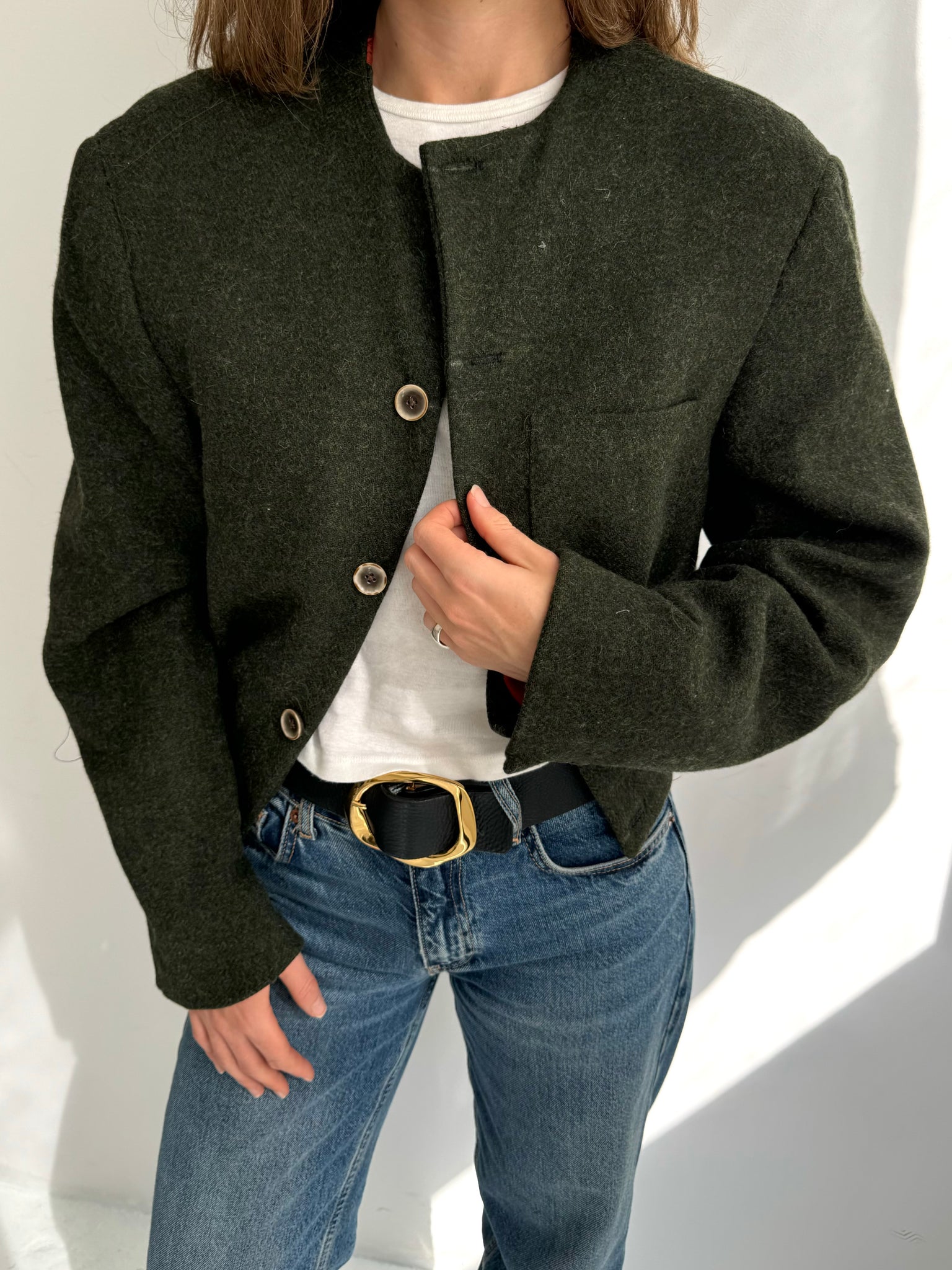 Bomber jacket in deep green