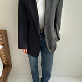 Blue and grey contrasted blazer