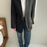 Blue and grey contrasted blazer