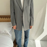 Grey pinstriped button back blazer