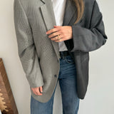 Cold and brown toned contrasted blazer