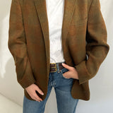 Heavy wool brown and green blazer