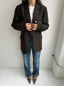 Chocolate brown wool blazer