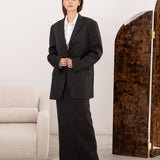 Beautiful Dark grey skirt suit with pinstripes