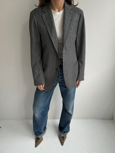 Grey herringbone blazer