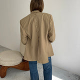 Taupe button back blazer