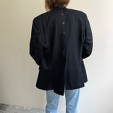 Black button back blazer