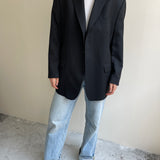 Black button back blazer