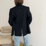 Black double breasted button back blazer