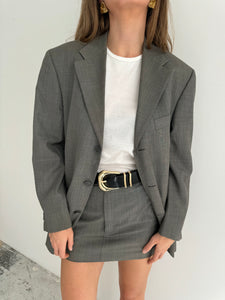 Grey mini skirt and blazer set