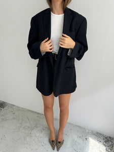 Navy mini skirt and blazer set