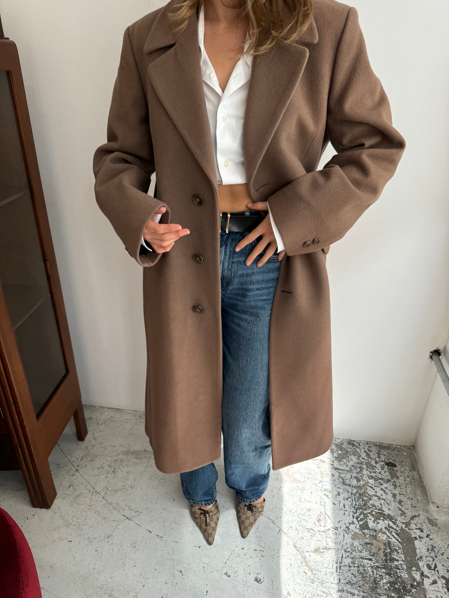 Brown cold wool coat