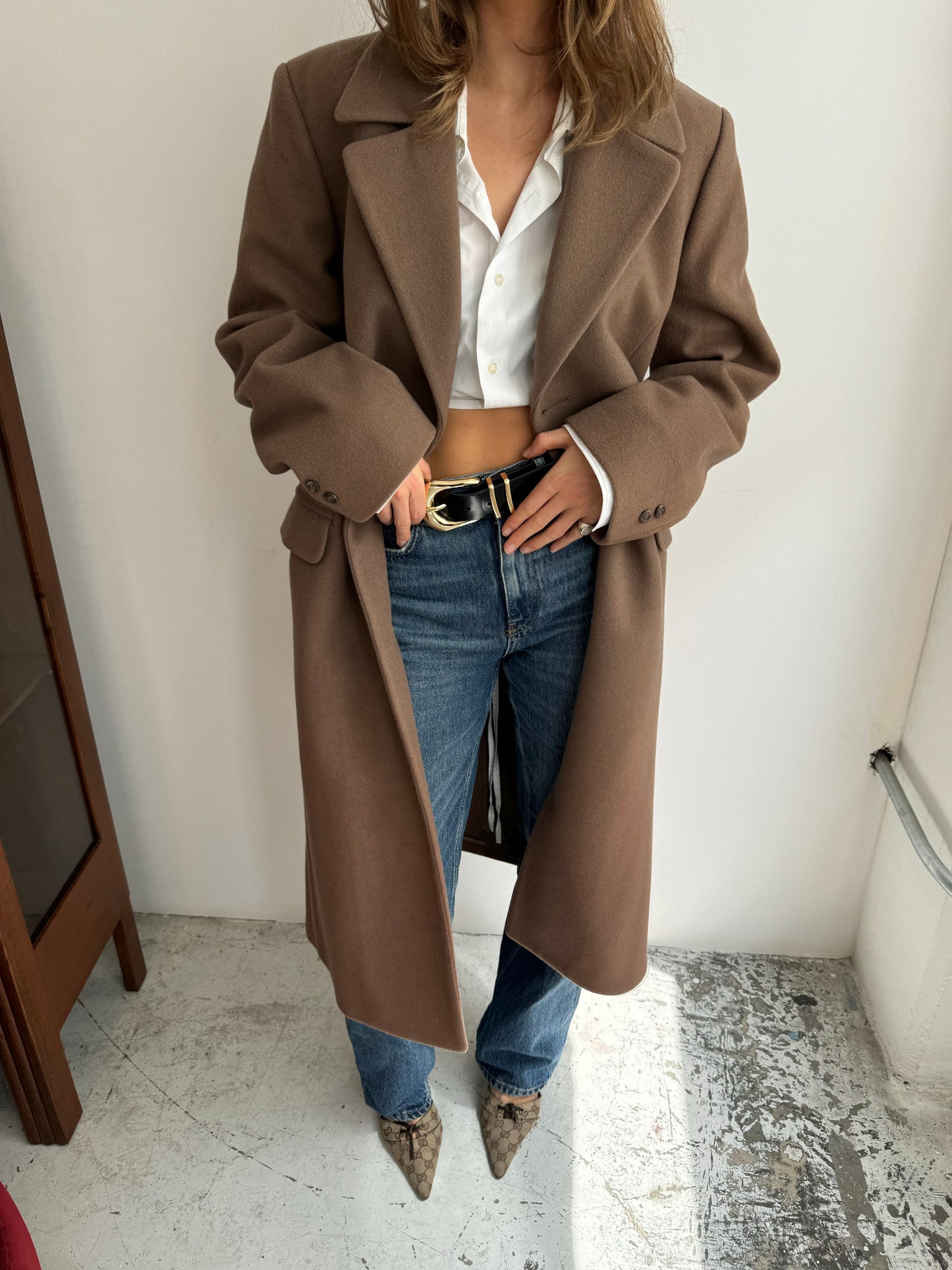 Brown cold wool coat