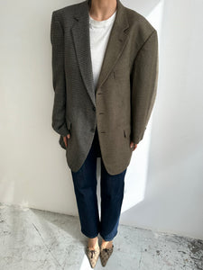 Warm grey pattern contrasted blazer