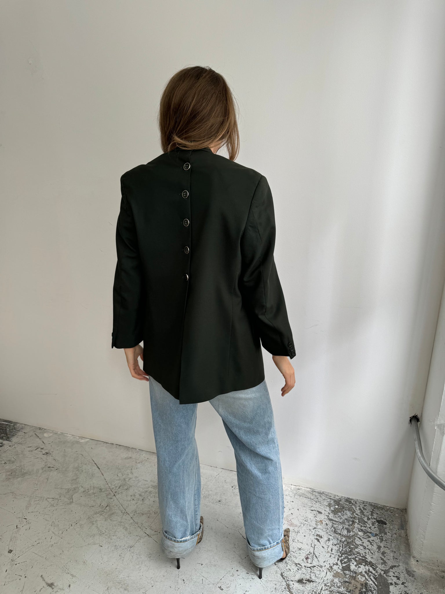 Dark Green button back blazer