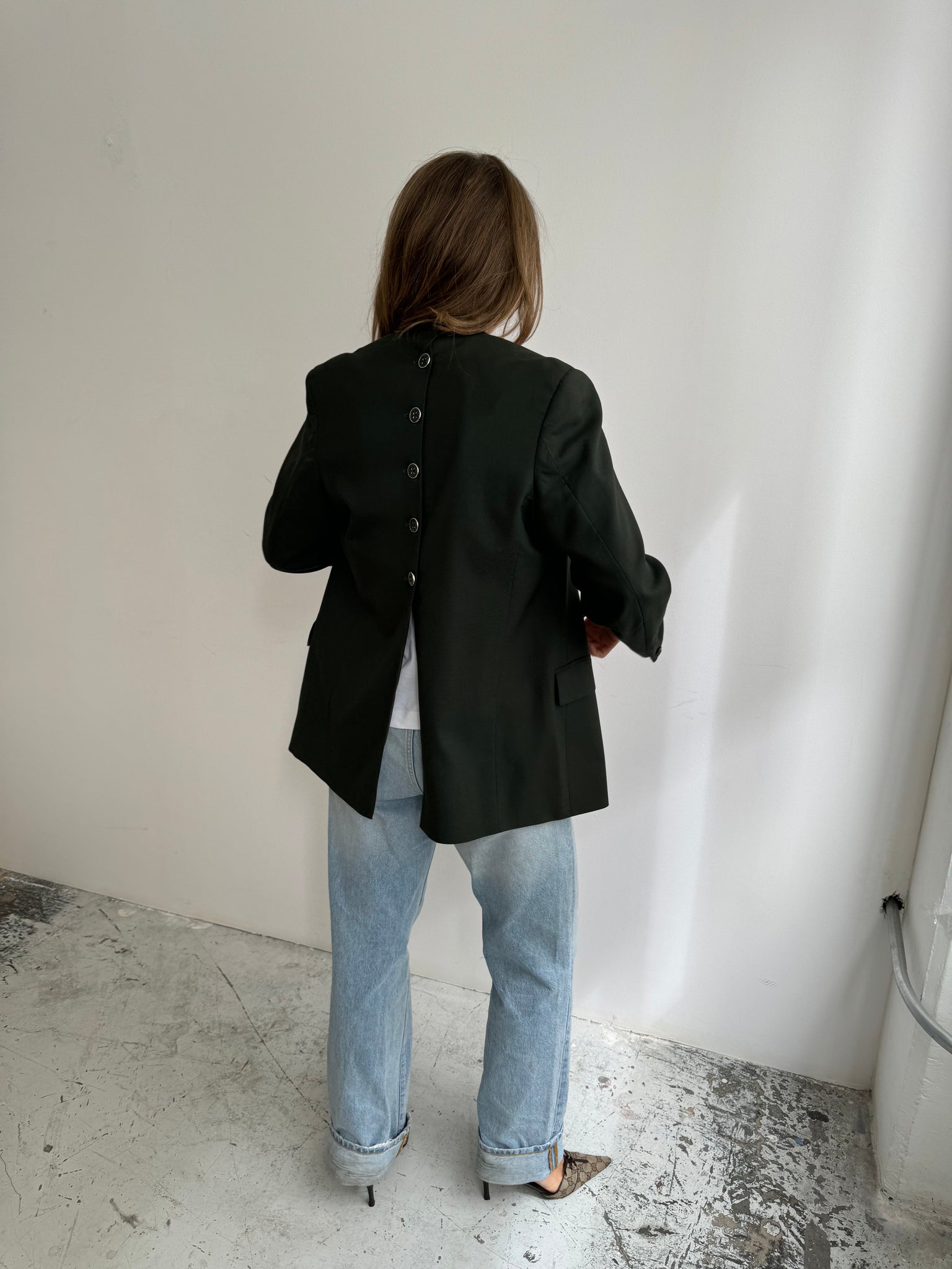 Dark Green button back blazer